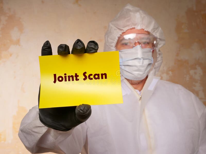 Medical concept meaning Joint Scan with inscription on the piece of paper royalty free stock image