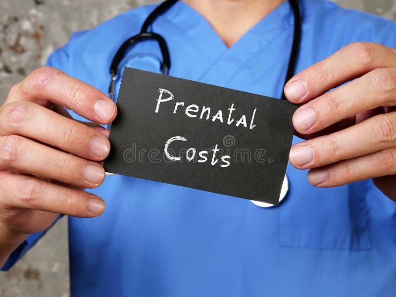 Medical concept meaning Prenatal Costs with inscription on the page stock photo