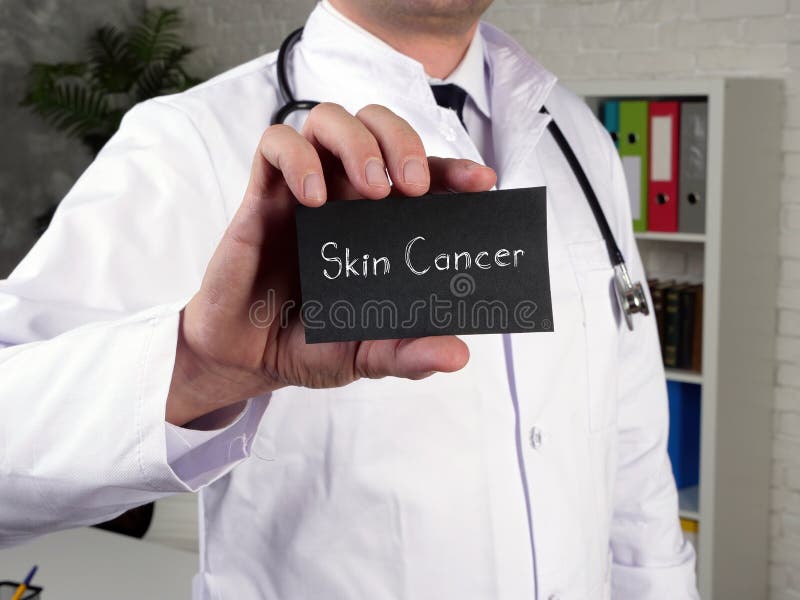 Medical concept about Skin Cancer  with sign on the sheet