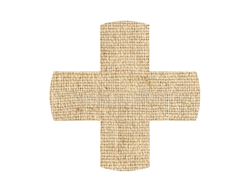 Medical Cross Patch Burlap Texture Isolated White Stock Photos Free