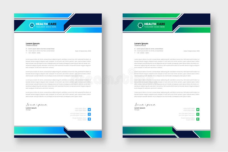 Medical Doctor Healthcare Letterhead Design Template Stock Vector