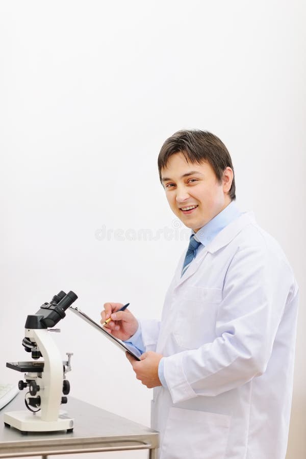 Medical doctor working in laboratory stock images