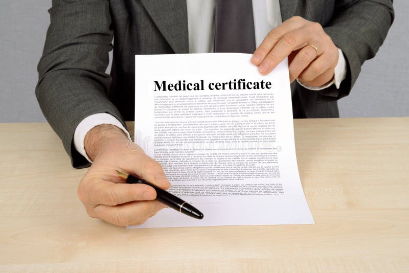 Medical Certificate Presented by a Non-recognizable Man Stock Photo - Image  of health, concept: 162820646