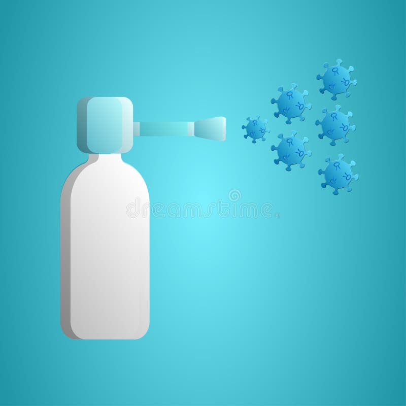 Medical drops spray for throat and nose with medication for illness deadly dangerous coronavirus infection covid-19 pandemic vector illustration
