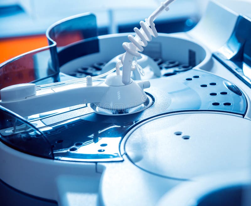 Medical Equipment. Biochemistry Test. Tubes and Containers Stock Image