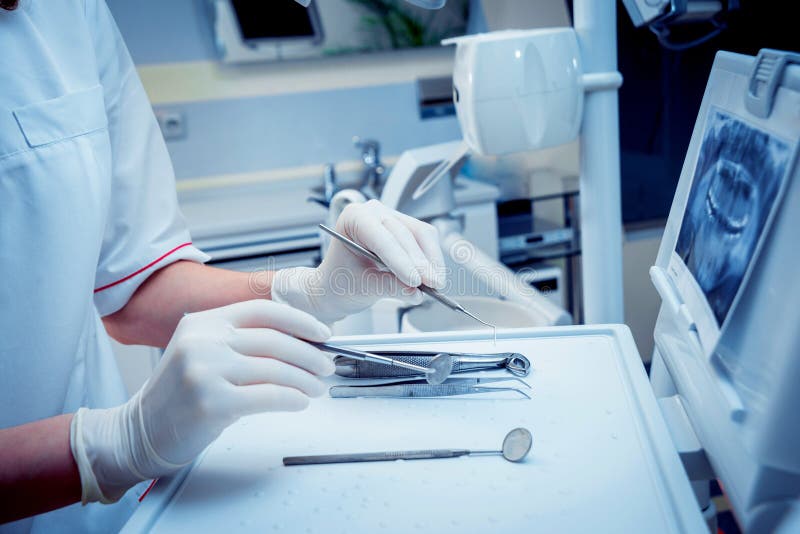 Medical Equipment in the Hands. Dental Office. Stock Image Image of healthcare, smiling 188693609