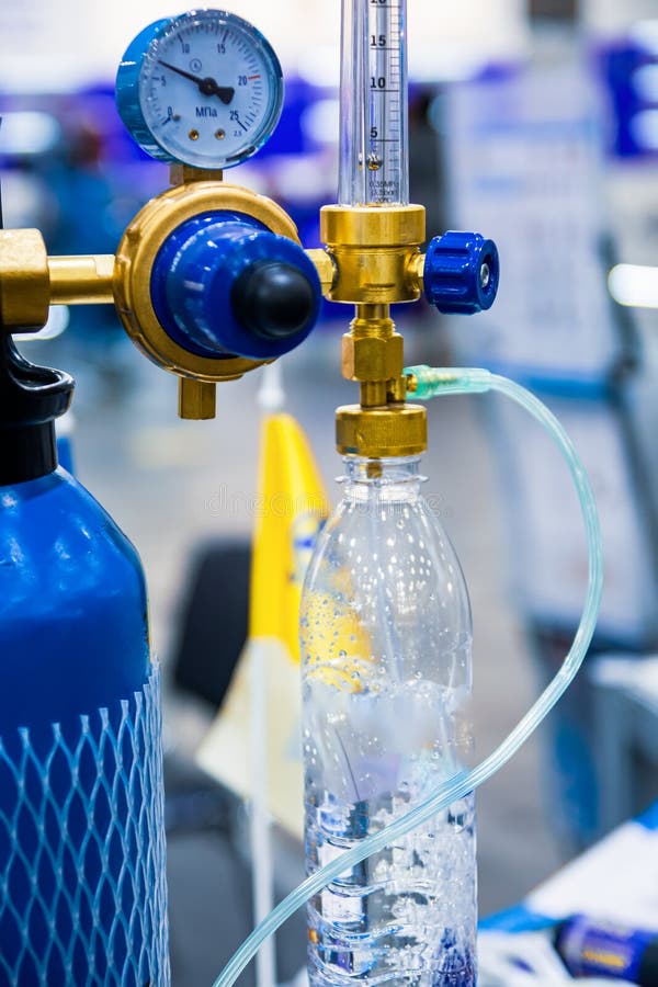 Oxygen Distribution Point and Medical Vacuum in the Hospital Room Wall