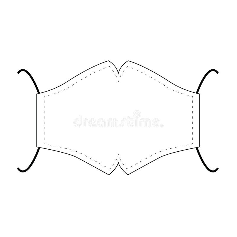 face mask template outline Medical Face Mask Template for Fabric Stock Vector - Illustration