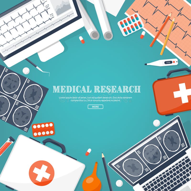 Medical flat background. Health care,first aid,research, cardiology. Medicine,study. Chemical engineering ,pharmacy. royalty free illustration Medical flat background. Health care,first aid,research, cardiology. Medicine,study. Chemical engineering ,pharmacy. royalty free illustration