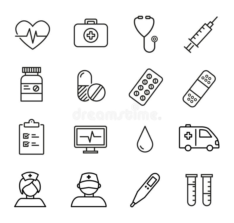 Medical and Healthcare Icons Seamless Pattern Stock Vector - Illustration  of clinic, icon: 111326836