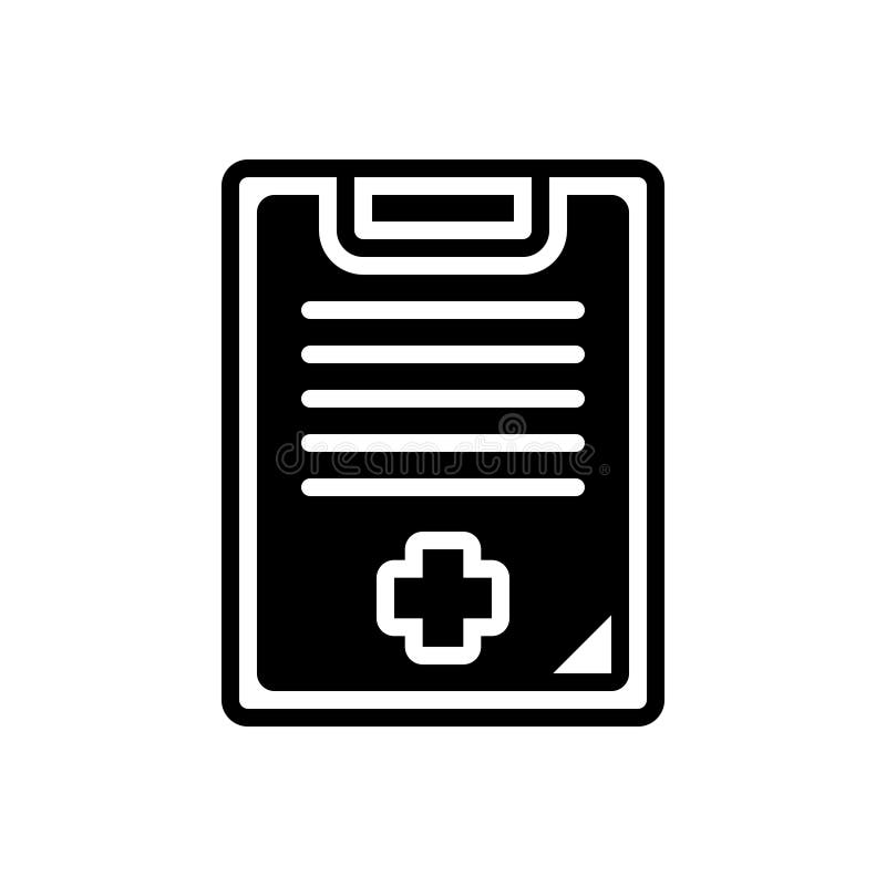 Black Solid Icon for Medical History, Healthcare and Medicine Stock
