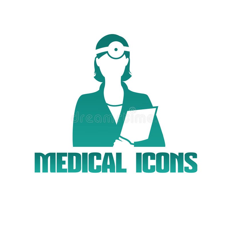 Medical icon with doctor otolaryngologist