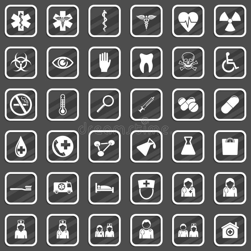 Medical icon set stock illustration. Illustration of icon 110397826