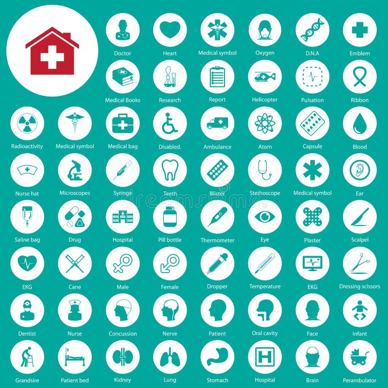 Medical icons set stock illustration
