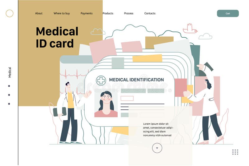 Medical Id Card Health Card Medical Insurance Web Template Stock Medical Id Card Health Card Medical Insurance Web Template Stock