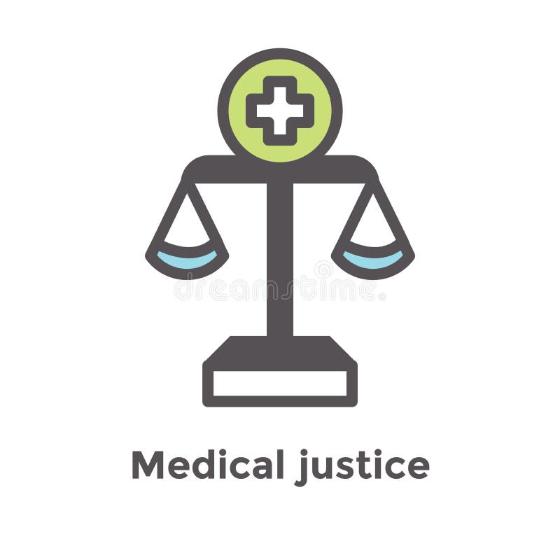 Medical Lawsuit Icon with Legal Imagery Showing Medical Malpractice
