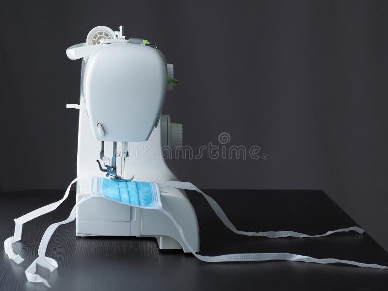Medical Masks on a Sewing Machine Stock Photo Image of industry