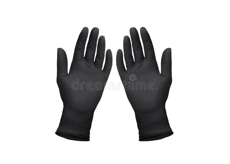 Medical Nitrile Gloves. Two Blue Surgical Gloves Isolated on White ...