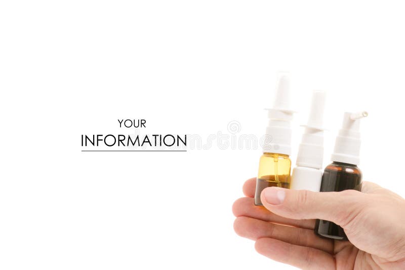 Medical Nose Throat Spray in Hands Pattern Stock Image Image of