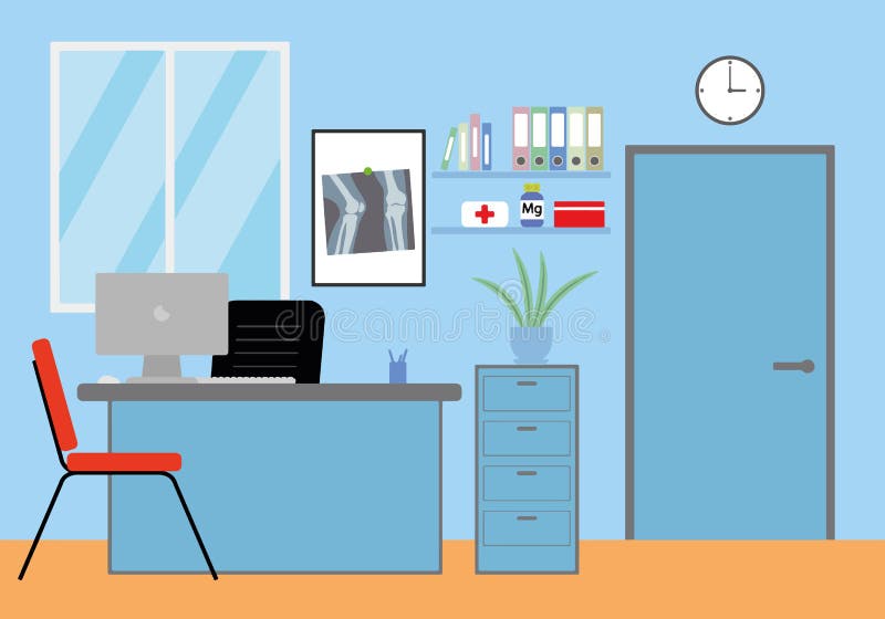 Medical Office with Chair and Computer in a Vector Stock Vector