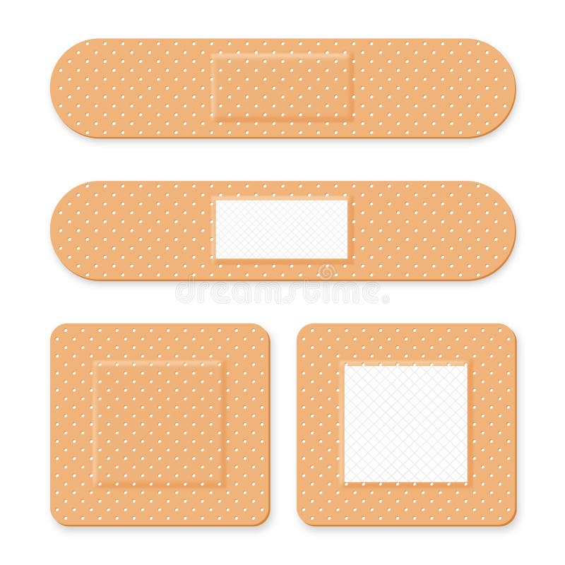 Medical Patch, Adhesive Bandage. Set of Elastic Medical Plasters in ...