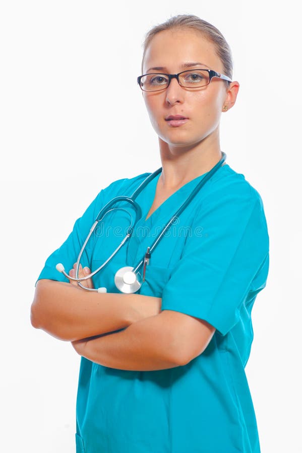 Young Medical Nurse with Stethoscope Stock Photo - Image of clinic ...