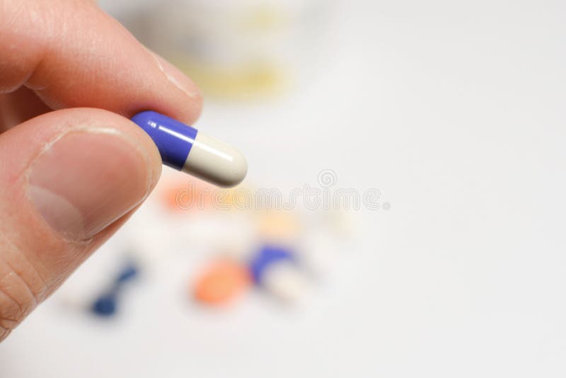 Medical pills and capsules stock photography