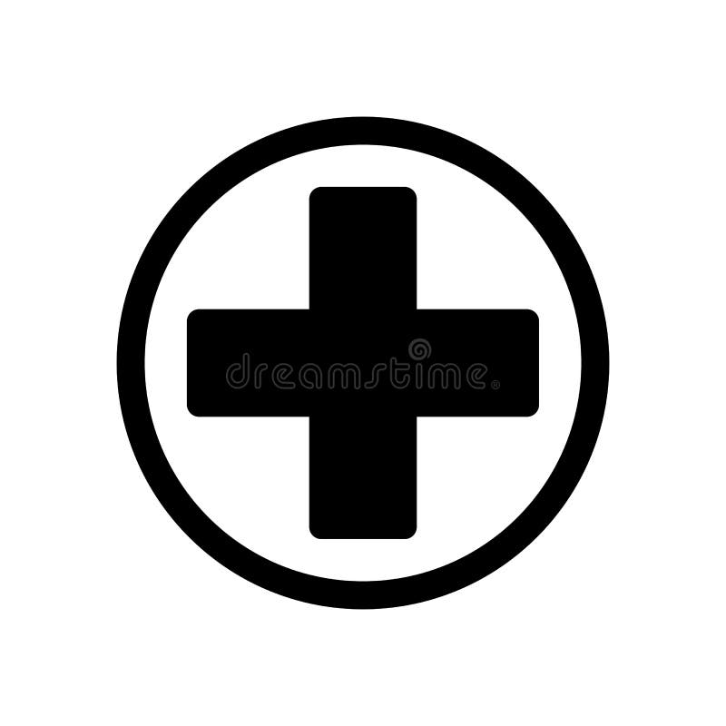 Medical Plus Icon. Flat Design Style Stock Vector Illustration of
