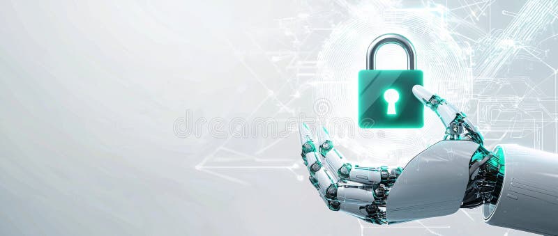 Medical precision and patient data security enhanced with innovative robotic arm with secure digital controls royalty free stock image