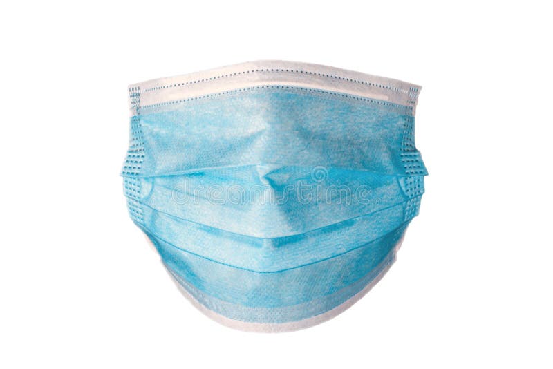 Medical Protective Disposable Surgical Blue Mask,isolated on White