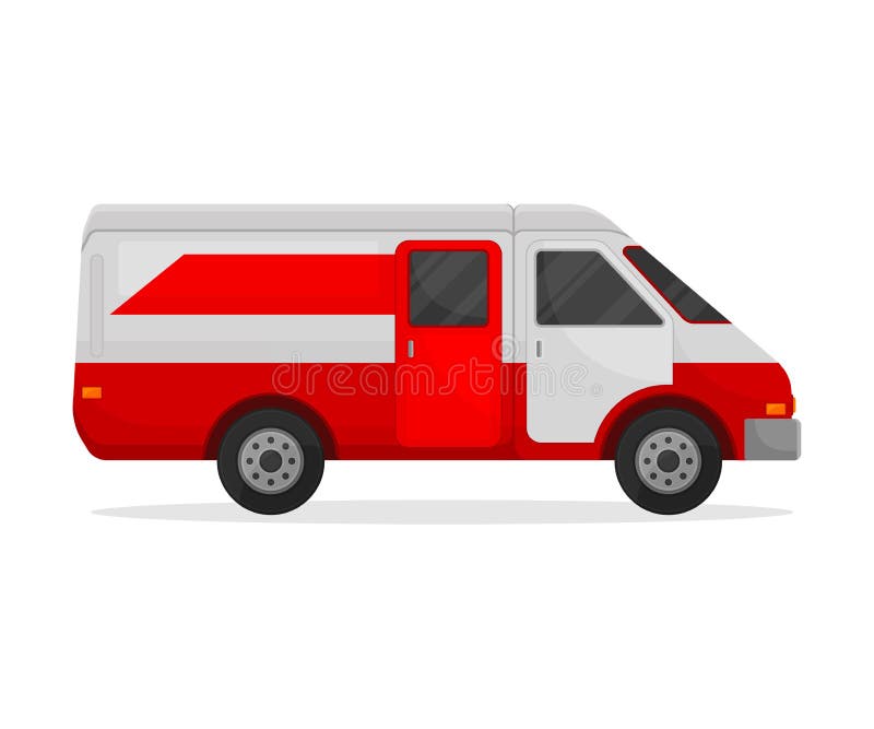 red and white van