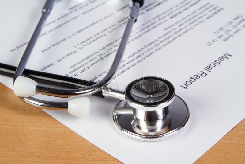 Medical report stock image
