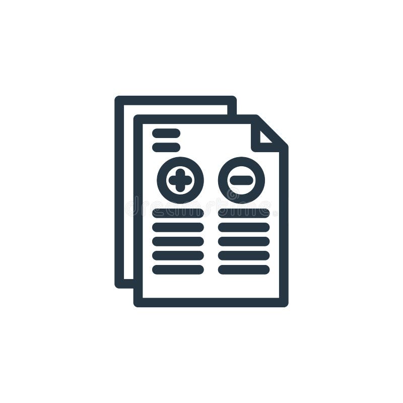 Medical report icon vector from designing concept. Thin line illustration of medical report editable stroke. medical report linear stock illustration