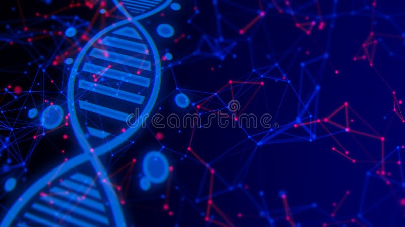 Medical research concept, science laboratory human genes genome of dna blood helix molecule structure