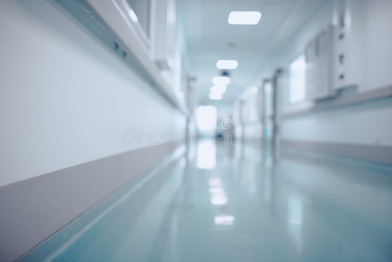 Medical and scientific background. Blurred futuristic corridor royalty free stock photo