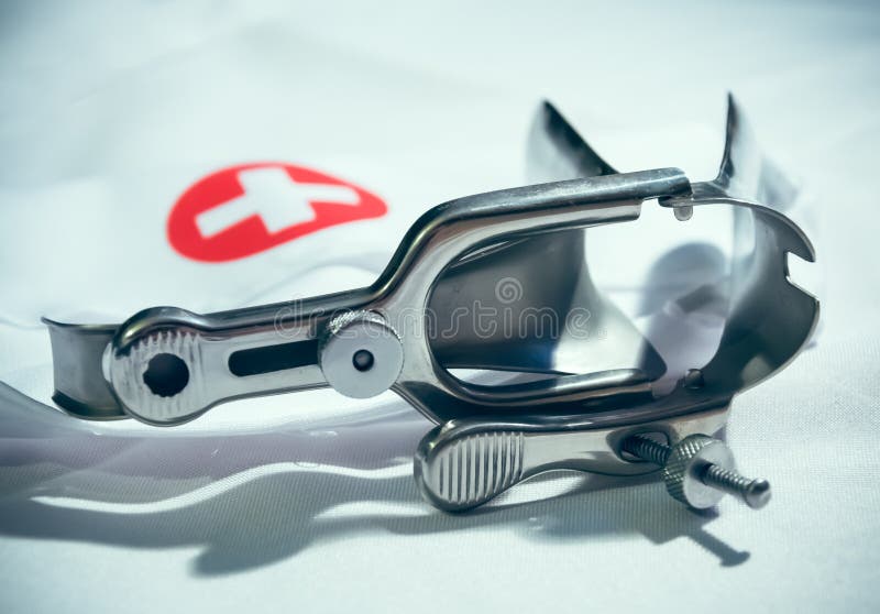 Medical Speculum with Red Cross Editorial Stock Photo Image of