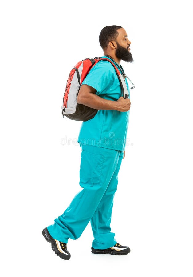 Young Medical Student with Books and Backpack on White Stock Image  Image  of nurse professional 139941265