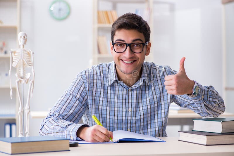 The Medical Student Studying in Classroom Stock Photo Image of care