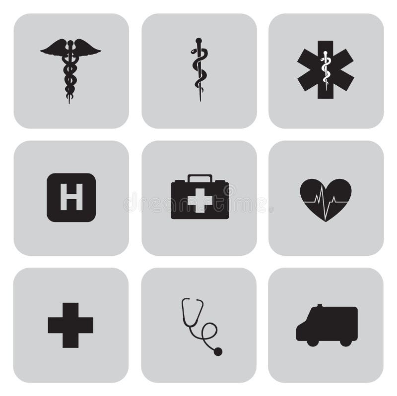 Medical symbols stock vector. Illustration of part, first 44348862