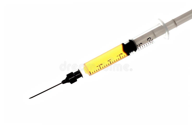 Medical syringe isolated in white