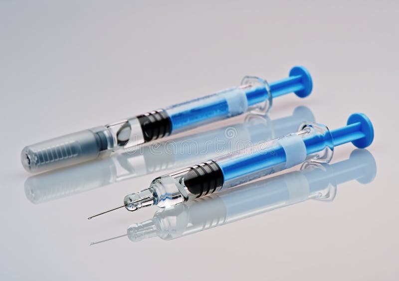 Medical syringes stock photo. Image of instrument, injection 72898442