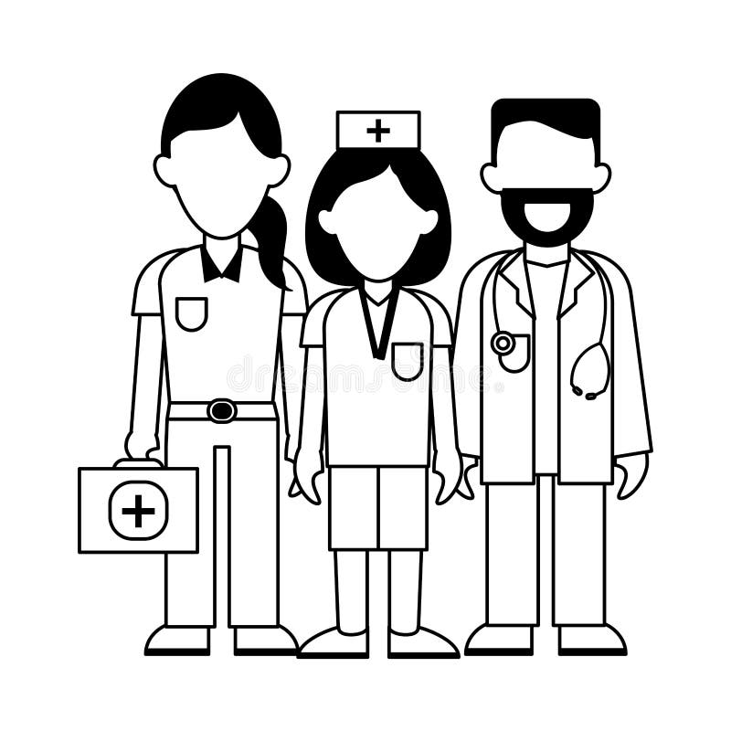 nurse black and white clipart