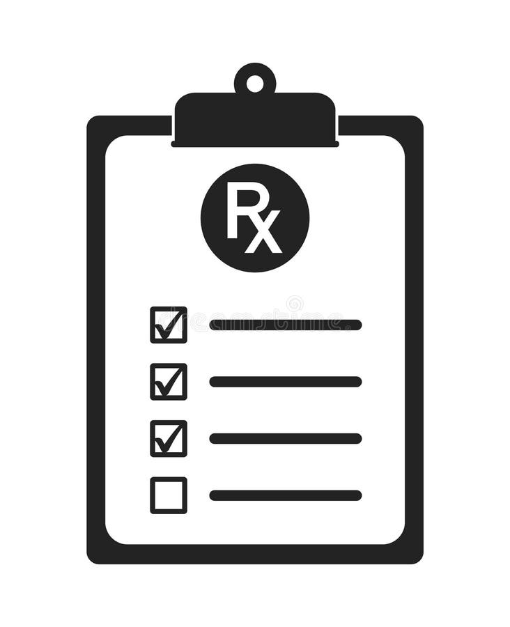 Medical Test Report Icon on Clipboard Symbol. Stock Vector
