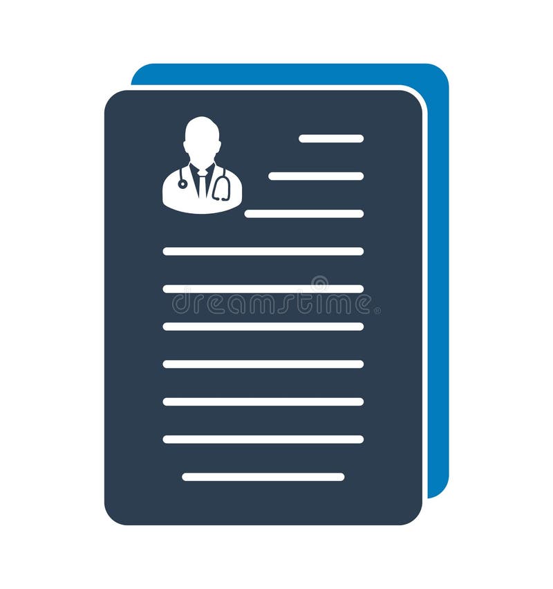 Medical Test Report Icon on Clipboard Symbol. Stock Vector