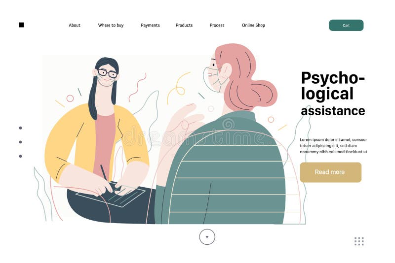 Medical tests template - psychological support. Modern flat vector vector illustration