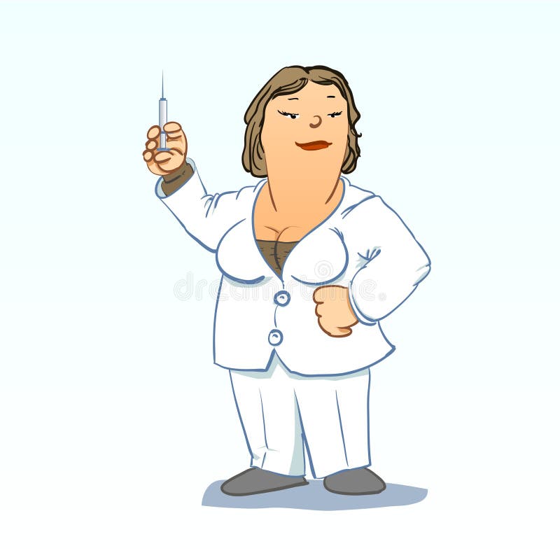 Medical toons - Nurse with syringe royalty free illustration
