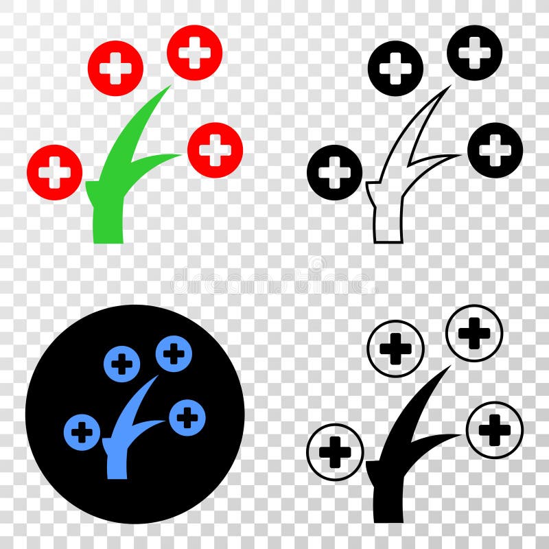 Medical Tree Vector EPS Icon with Contour Version royalty free illustration Medical Tree Vector EPS Icon with Contour Version royalty free illustration