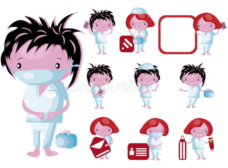 Medical website icons staff