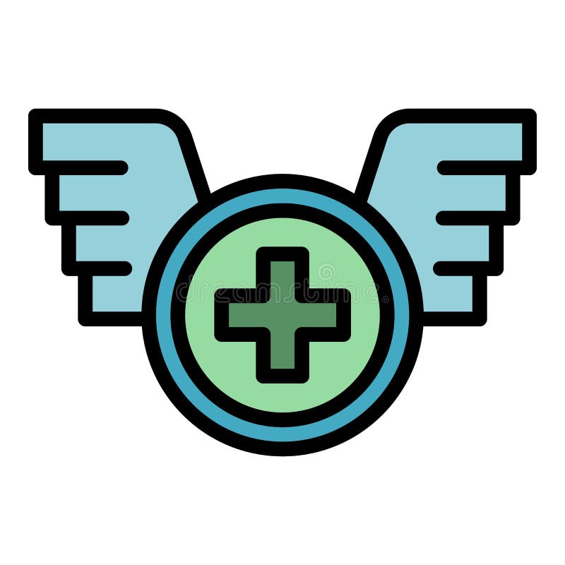 Medical Wings Icon Color Outline Vector Stock Vector Illustration of