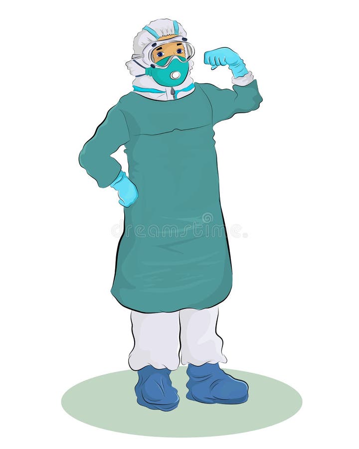Cartoon Nurse Personal Protective Equipment Stock Illustrations – 211